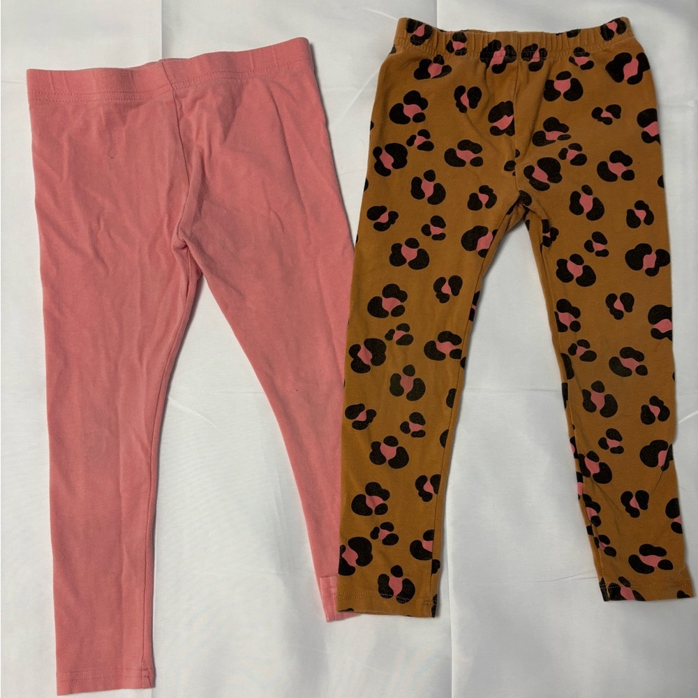 George Pink and Brown Leopard Leggings Set
